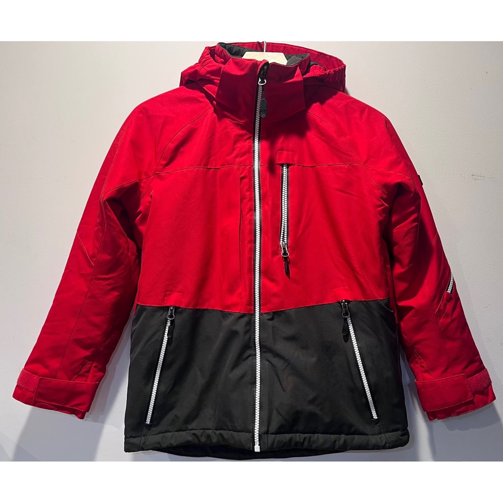 Boulder‎ Gear Red Black Ski Snowboard Jacket Boys Youth Size M Insulated Hooded
